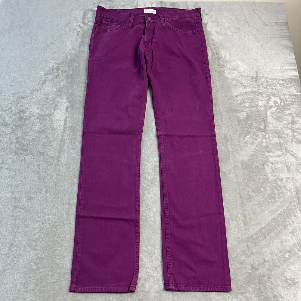 Bullhead Dillon Skinny Jeans Mens 33x32 Purple Stretch Denim Pants Y2K Skater